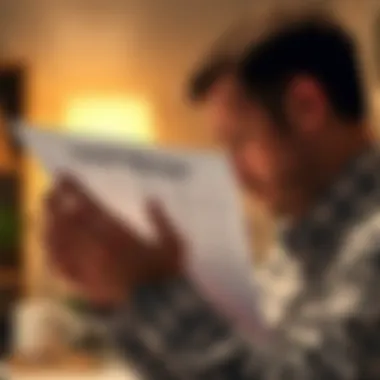 A person examining their credit report with focus