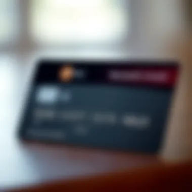 Close-up view of a secured credit card with key features highlighted.