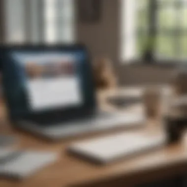 A serene workspace setup featuring a laptop, notebook, and a cup of coffee, symbolizing responsible financial planning.