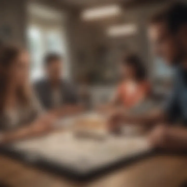 A diverse group of individuals reviewing financial options at a table