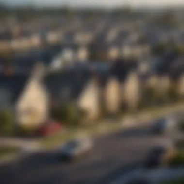 A diverse neighborhood showcasing various home styles, illustrating local housing market conditions.