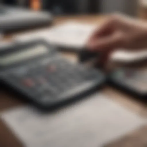 A calculator and credit card on a financial report