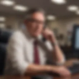 Professional office setting with a phone