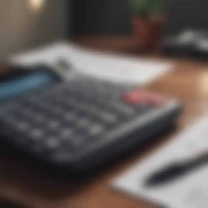 Calculator and financial documents on a desk