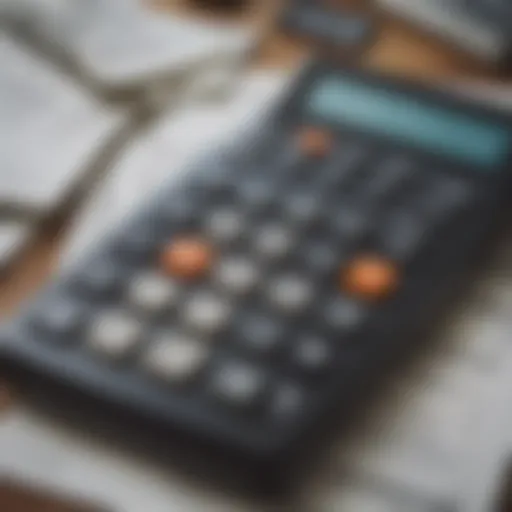 Close-up of a calculator and financial documents symbolizing budgeting