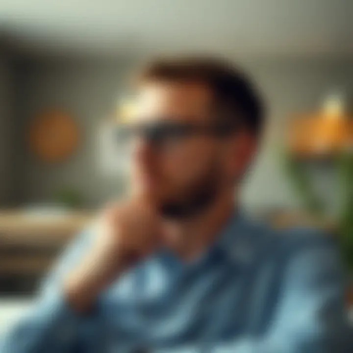 Making Informed Financial Choices A thoughtful individual considering financial decisions