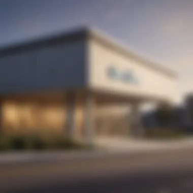 Credit Union Architecture An illustration of a credit union building