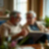 Senior couple discussing financial options