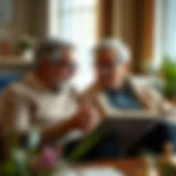 Senior couple discussing financial options