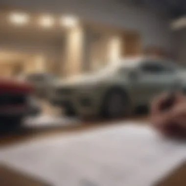 Evaluating Financing Alternatives A person reviewing financial documents related to car financing