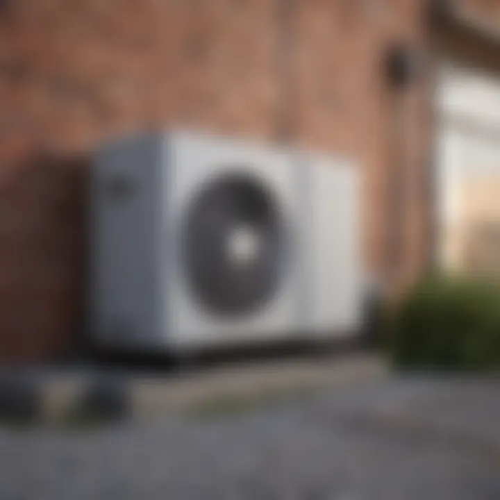 A modern air conditioning unit installed on a residential building.