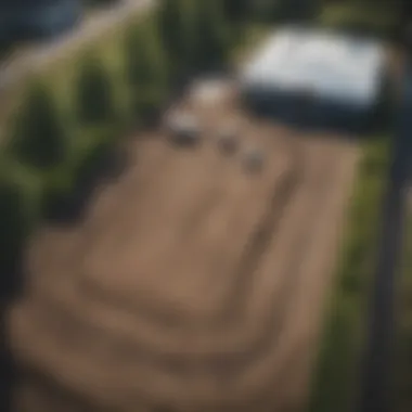 Aerial view of a cleared lot ready for a manufactured home