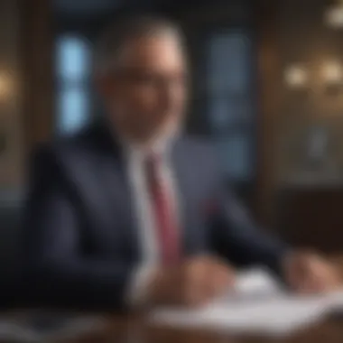 Bank Representative Analyzing Credit Report A bank representative analyzing a credit report