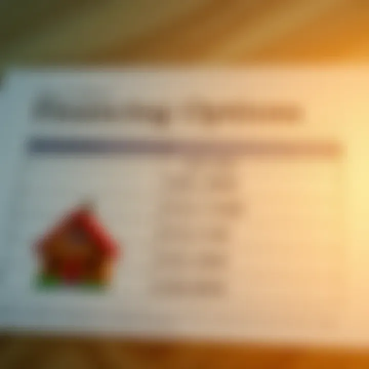 A financial chart demonstrating various financing options for HUD property buyers