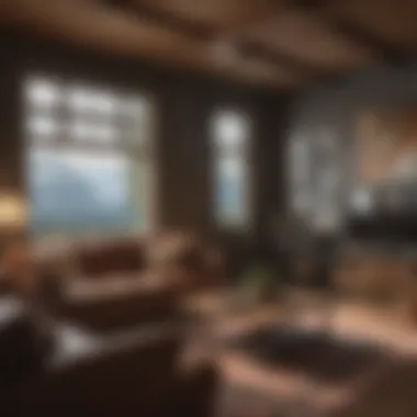 Cozy Montana Living Room A modern living room in a Montana home showcasing a cozy atmosphere