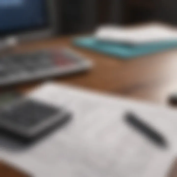 A calculator and financial documents on a desk