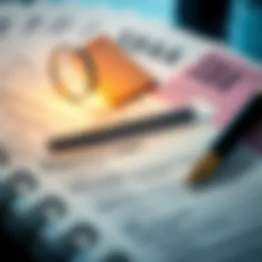 Illustration of loan application forms and documents