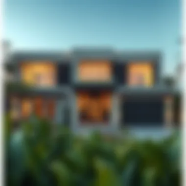 Modern luxury home exterior view