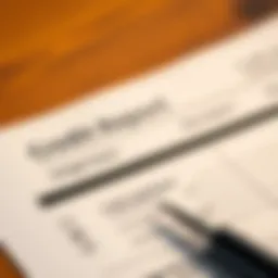 Detailed view of a credit report with key sections highlighted