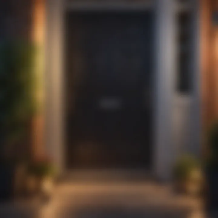 A warm and inviting front door of a house