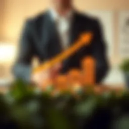 Conceptual illustration of upside loans with arrows depicting growth