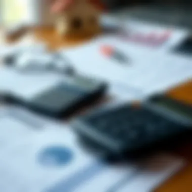 Financial documents and a calculator on a desk
