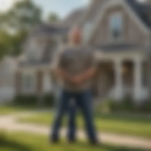 Veteran standing in front of a new home