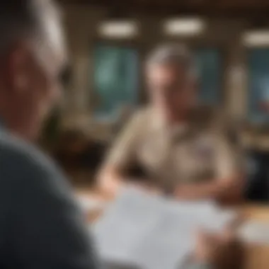 An illustration depicting a veteran contemplating their benefits, with the VA Nearest Relative Form in focus.