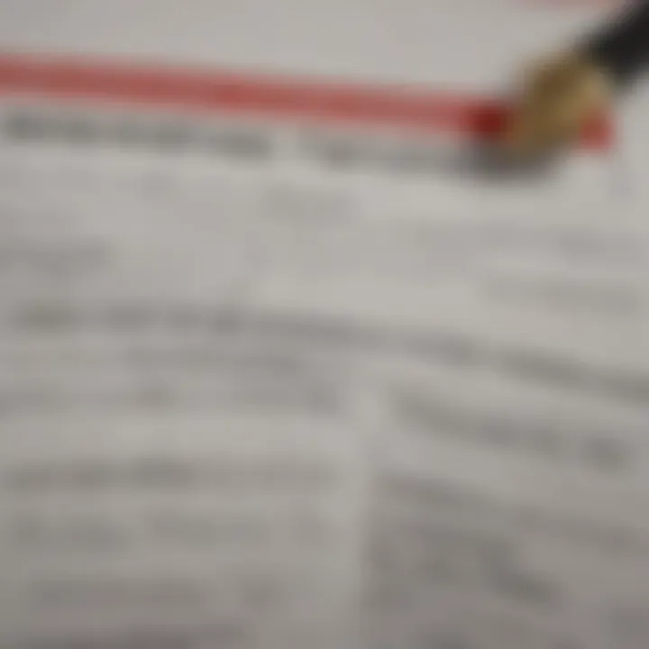 A close-up view of a rental application form being filled out.