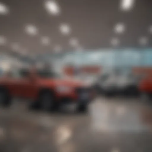 Car dealership showcasing financing options