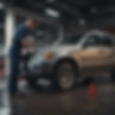 Mechanic performing an oil change on a vehicle